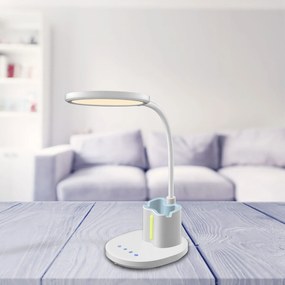 JU LED stolná lampa na čítanie, biela