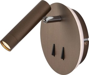 Moderná nástenná lampa tmavý bronz vrátane LED s USB-C - Croft