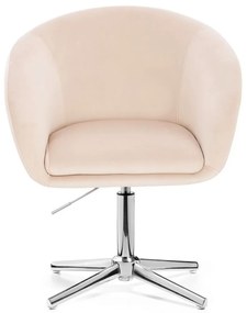LuxuryForm DESIGN Stolička VENICE VELUR na striebornom kríži - krémová