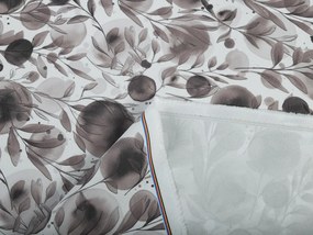 Biante Dekoračný záves Rongo RGP-504 Hnedé popínavé lístky na bielom 140x230 cm