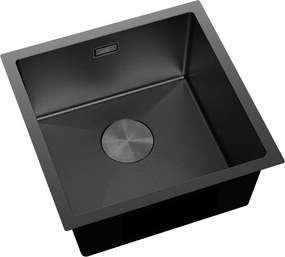 Mexen Trixo, 1-komorový nerezový drez 440 x 440 mm, čierna, vzor voština, 6413441000-70HC