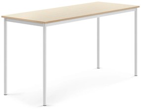 Stôl BORÅS, 1800x700x900 mm, laminát - breza, biela
