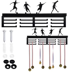 Nástenný vešiak na medaily FUTBALISTI čierny