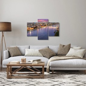 Obraz nočného mesta Bratislavy s riekou (90x60 cm)