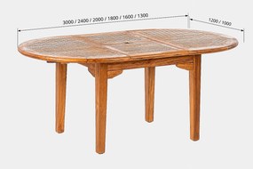 DEOKORK Teakový oválny stôl ELEGANTE 130 / 180 × 120 cm | ovál | rozkladacia
