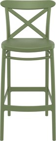 CROSS BAR 75 záhradná barová stolička olive green