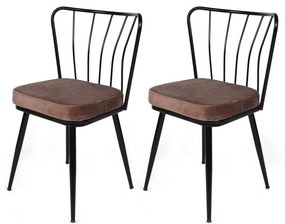 Súprava jedálenských stoličiek Yildiz Light Brown and Black, 2 ks, 2 ks