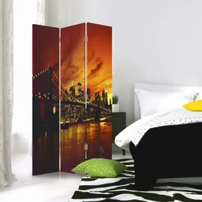 Gario Paraván Brooklynský most a Manhattan pri západe slnka Rozmery: 145 x 170 cm, Prevedenie: Otočný paraván 360°