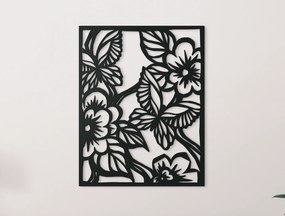 drevko Elegantný obraz Motýlia záhrada Rozmer obrazu: 41,5 x 32,5 cm, Farba dekorácie: Čierna