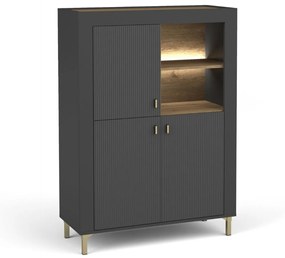 Trojdverová komoda, čierna MOSSA MO5