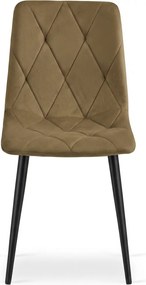 Hnedá zamatová stolička LIBRA OLIVE BROWN s čiernymi nohami