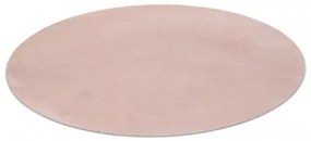 Sammer Ružový plyšový koberec shaggy okrúhly C355 Priemer 80 cm