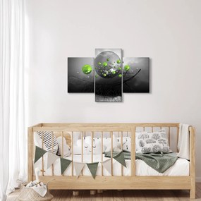 Obraz zelených abstraktných gulí (90x60 cm)