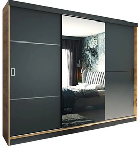 Skriňa Retro 200 2L craft / dvireka grafit