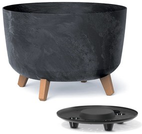 Plastový kvetináč na nožičkách DGRL400E 39 cm - antracit