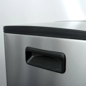 Oceľový odpadkový kôš 2x20 l na triedený odpad/nášľapný v matne striebornej farbe Aliya – Spirella