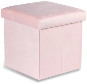 Skladacia taburetka M zamatová, ružová