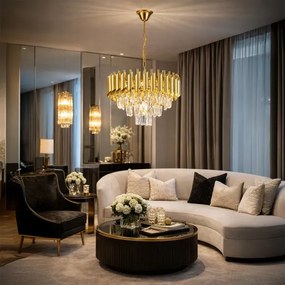 Brilagi - Luster na reťazi ECLIPSE 5xE14/10W/230V pr. 38 cm zlatý