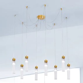Kolarz 6009.30830 - Luster na lanku RAGGIO 8xE14/25W/230V pavúk 24K zlatý