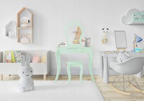 Detský toaletný stolík v mentolovej farbe