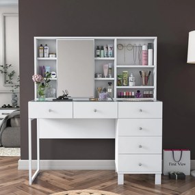 Toaletný stolík Beja (biela). Akcia -19%. Vlastná spoľahlivá doprava až k Vám domov. 1145580