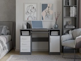 Psací stůl DELTA 120 cm antracitový/bílý