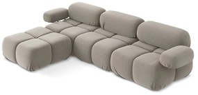 Béžová zamatová modulárna rohová pohovka Lokua – Makamii