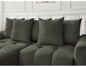 Khaki ženilková rozkladacia/s úložným priestorom rohová pohovka (ľavý roh/s leňoškou) Roxelane – Bobochic Paris