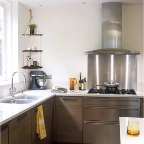 Závesná rohová polica 90x25 cm hnedá