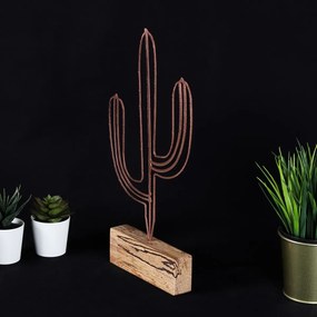 Kovová dekorácia Cactus 37 cm bronzová
