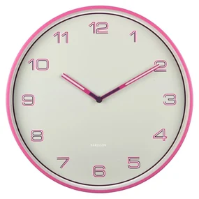 Dizajnové nástenné hodiny Karlsson 6013BP ružové,priemer 40 cm