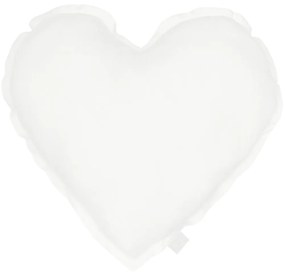 Lněný polštář srdce bílá 44cm