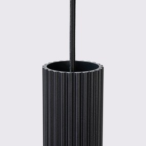 Závesné svietidlo Karbon, 1x čierne kovové tienidlo