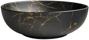 Sapho Sapho, RONDANE keramické umývadlo na dosku, priemer 41cm, mramor portoro, AR435PT