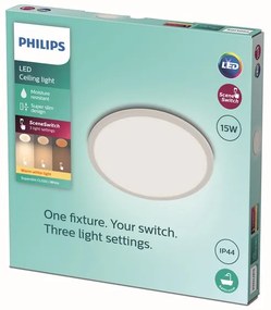 Philips 8719514327184 Stropné svietidlo Philips SUPER SLIM LED 15W, 1300lm, 2700K, IP44, biela