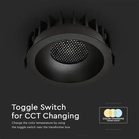 LED Podhľadové svietidlo LED/18W/230V 3000/4000/6400K ø 10,6 cm čierna