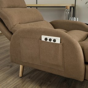 Polohovací křeslo Henry s podnožkou hnědé