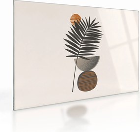Sklenený obraz - Abstrakcia s palmovým listom (70x50 cm)