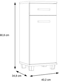 Kúpeľňová skrinka VENOM biela/dub sonoma