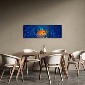 Obraz - pomaranč vo vode (s hodinami) (90x30 cm)