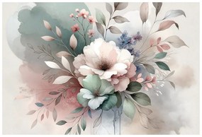 Tapeta pastelové akvarelové kvety
