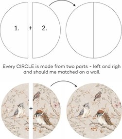 Samolepka do detskej izby Vtáky v kruhu M