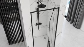 Rea Rapid Swing, 1-krídlové sprchové dvere 90 x 195 cm, 6mm číre sklo, čierny profil, REA-K6409
