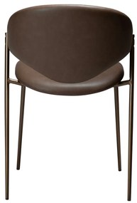 Tmavohnedá jedálenská stolička z imitácie kože Zone – DAN-FORM Denmark