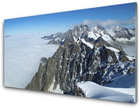 Obraz na skle Hora hmla krajina 100x50 cm