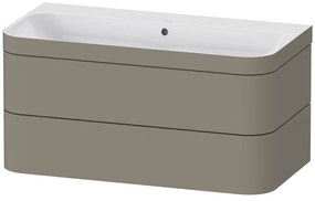DURAVIT Happy D.2 Plus c-bonded závesná skrinka s nábytkovým umývadlom bez otvoru, 2 zásuvky, 975 x 490 x 480 mm, kameňovo šedá matná lakovaná, HP4638N9292