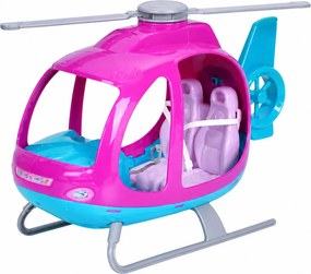 LEAN Toys Súprava bábika Anlily, veľký vrtuľník s pohyblivými vrtuľami, fialová súprava