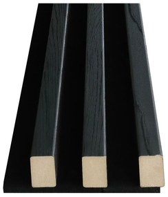 Akustický obkladový panel TASTIERA FLLOW, MDF, 2 650 × 137 × 33 mm, black rustic