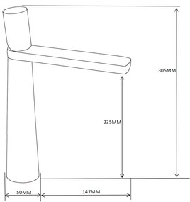 Mexen Nox vysoká umývadlová batéria, zlatá, 744210-50