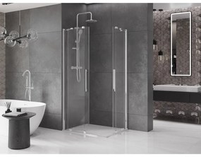 Mexen Velar Duo, sprchový kút s posuvnými dverami 90(dvere) x 80(dvere) cm, 8mm číre sklo, chrómový profil, 871-090-080-02-01